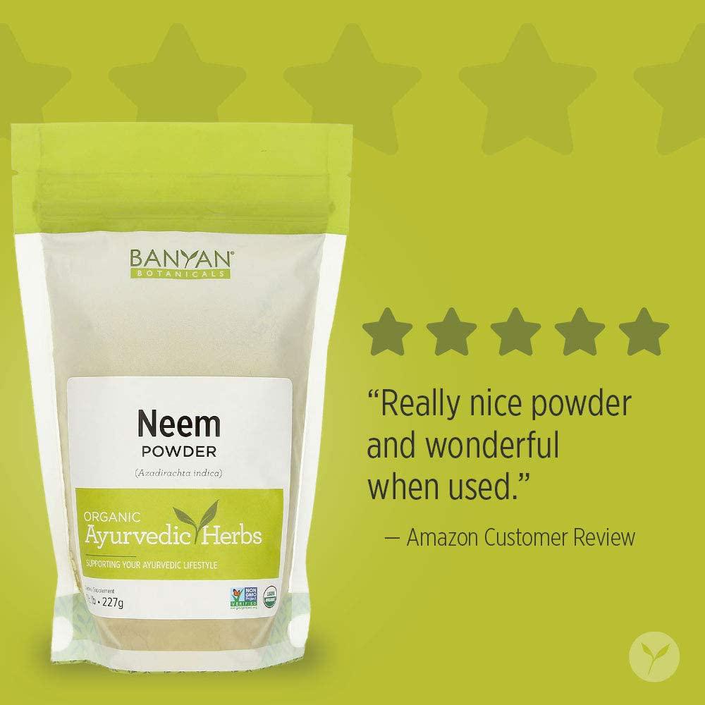 Banyan Botanicals Neem Powder - USDA Organic - 1/2 Pound, Azadirachta Indica - Ayurvedic Herb for Skin and Blood*
