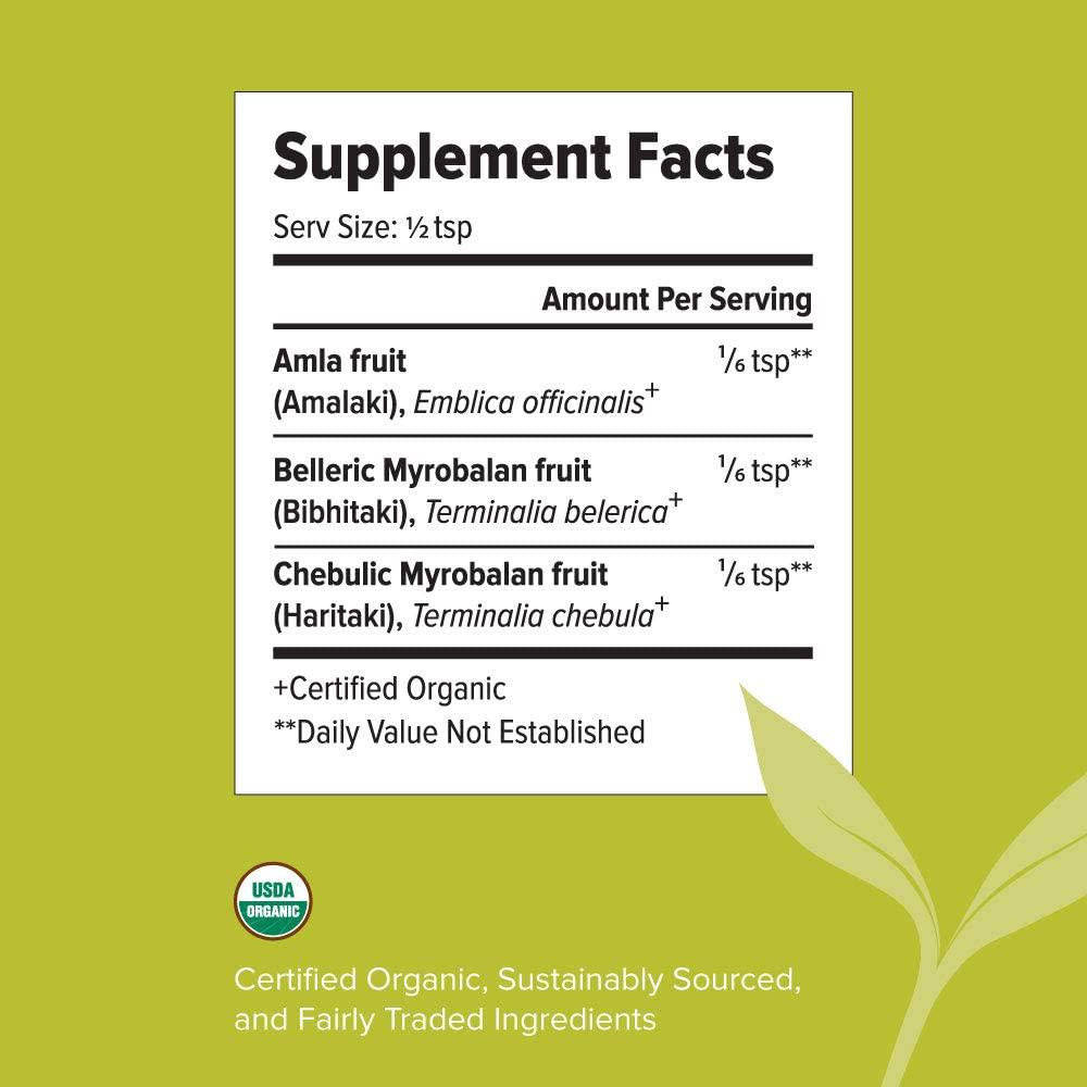 Banyan Botanicals Triphala Powder – Organic Formula of Amla, Haritaki and Bibhitaki – for Daily Detoxifying, Cleansing and Rejuvenation* – Maintains Regularity* – 1lb. – Non-GMO Sustainably Sourced