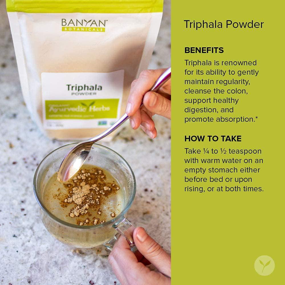 Banyan Botanicals Triphala Powder – Organic Formula of Amla, Haritaki and Bibhitaki – for Daily Detoxifying, Cleansing and Rejuvenation* – Maintains Regularity* – ½lb. – Non-GMO Sustainably Sourced