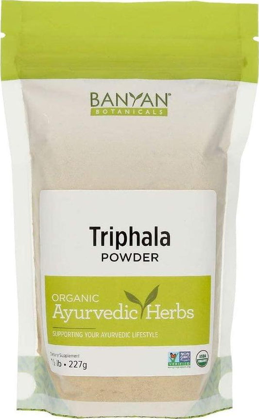 Banyan Botanicals Triphala Powder – Organic Formula of Amla, Haritaki and Bibhitaki – for Daily Detoxifying, Cleansing and Rejuvenation* – Maintains Regularity* – ½lb. – Non-GMO Sustainably Sourced