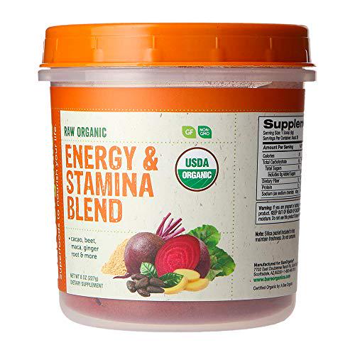 BareOrganics Energy and Stamina Blend Powder, Organic Superfood, Vegan Dietary Supplement, 8 Ounces
