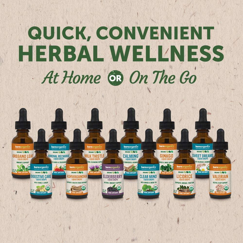 BareOrganics Licorice Root Liquid Drops, 1 Ounce (Organic)