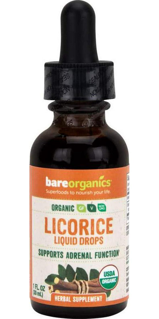 BareOrganics Licorice Root Liquid Drops, 1 Ounce (Organic)