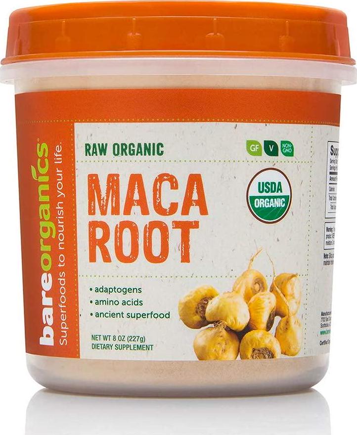 BareOrganics Maca Root Powder | Organic, Vegan, Non-GMO, Gluten-Free | Energy and Stamina Support, 8oz