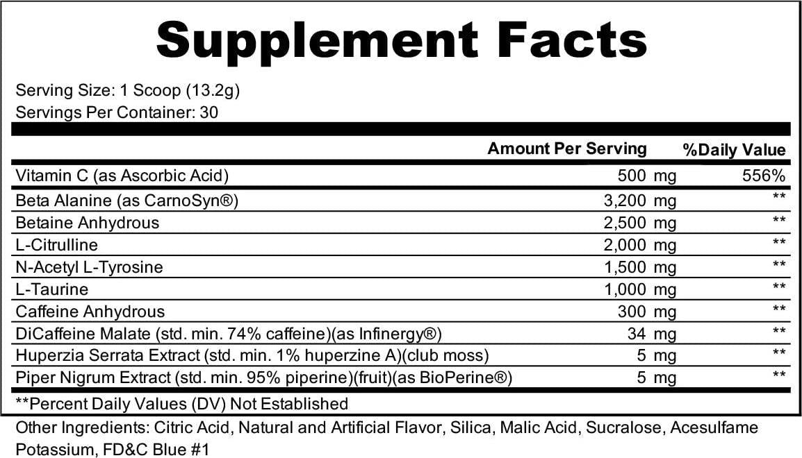 Bare Performance Nutrition, Flight Pre Workout, Energy, Focus and Endurance, Formulated with Caffeine Anhydrous, DiCaffeine Malate, N-Acetyl Tyrosine (30 Servings, Blue Raspberry)