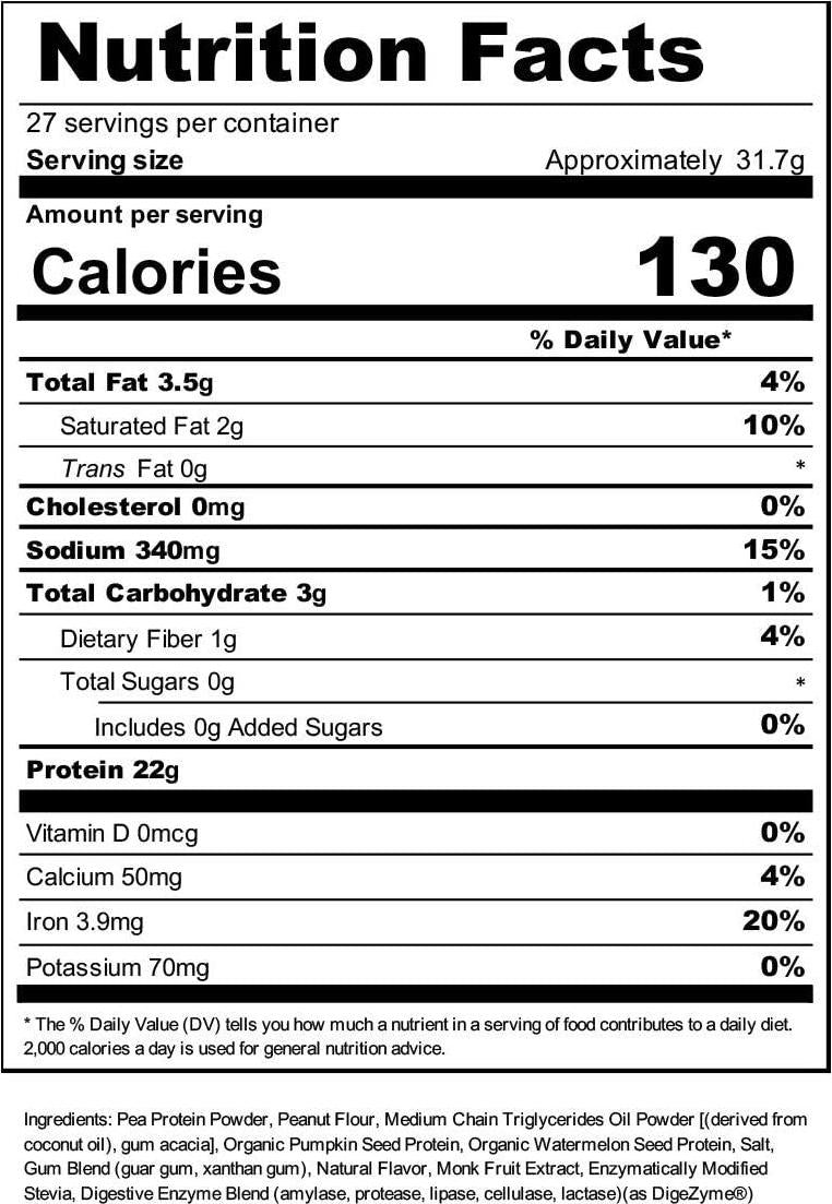 Bare Performance Nutrition, Vegan Protein, Plant Based Protein, Pea Protein, Watermelon and Pumpkin Protein, Naturally Sweetened and Flavored (27 Servings, Peanut Butter Cookie)