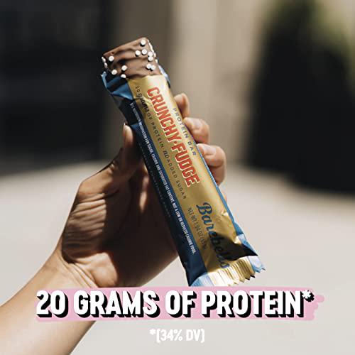 Barebells Protein Bars Crunchy Fudge - 12 Count, 1.9oz Bars - Protein Snacks with 20g of High Protein - Low Carb Protein Bar with No Added Sugar - Perfect on The Go Low Carb Snack and Breakfast Bars
