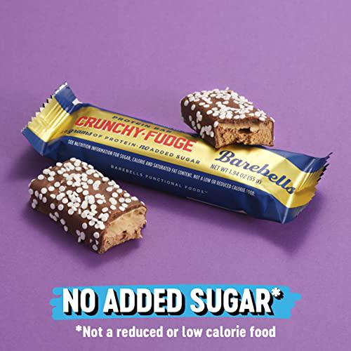 Barebells Protein Bars Crunchy Fudge - 12 Count, 1.9oz Bars - Protein Snacks with 20g of High Protein - Low Carb Protein Bar with No Added Sugar - Perfect on The Go Low Carb Snack and Breakfast Bars
