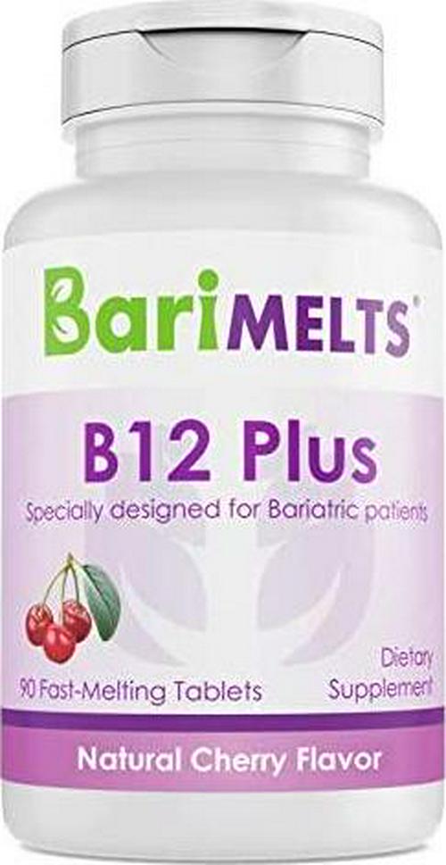 BariMelts B12 Plus, Dissolvable Bariatric Vitamins, Natural Cherry Flavor, 90 Fast Melting Tablets