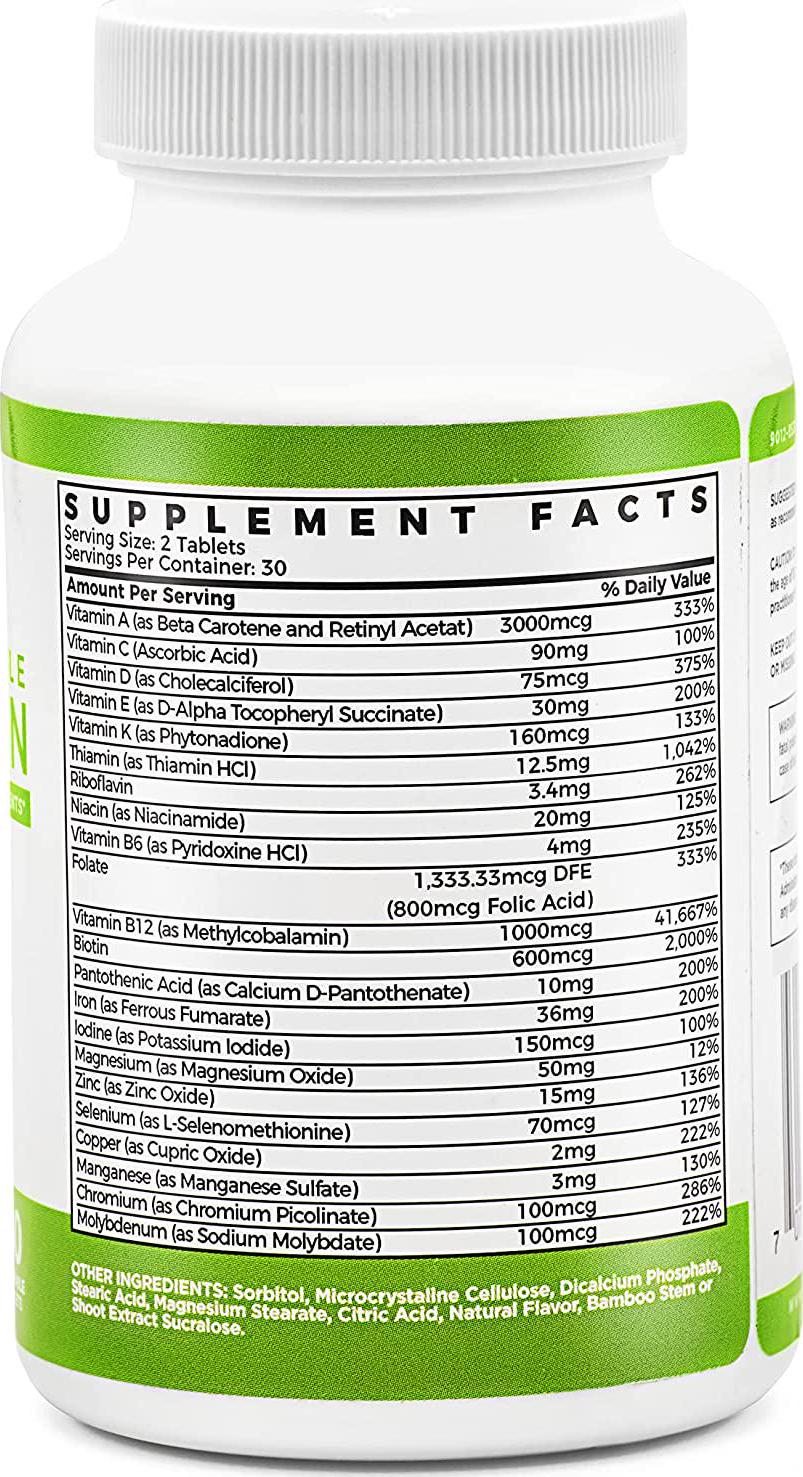 BariSlim Advanced Chewable Bariatric Multivitamin with Iron - Bariatric Vitamin and Supplement for Post Bariatric Surgery Including Gastric Bypass and Gastric Sleeve - Mixed Berry - 60 Count