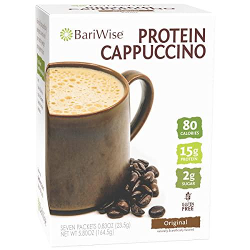 BariWise Protein Hot Drink/Cappuccino Mix, Original - 80 Calories, 1g Fat, 15g Protein (7ct)