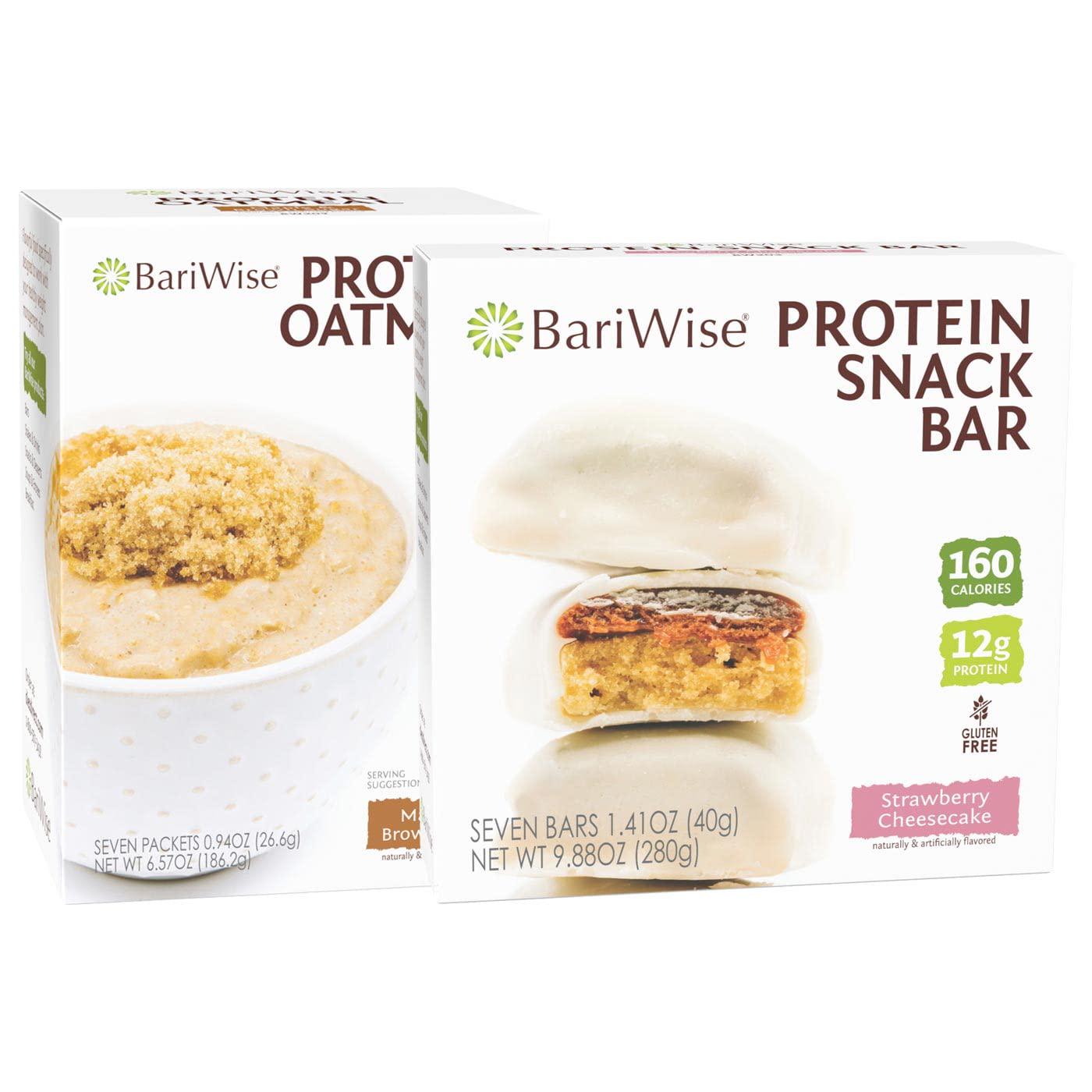 BariWise Strawberry Cheesecake Protein Snack Bar and Maple and Brown Sugar Protein Oatmeal Bundle