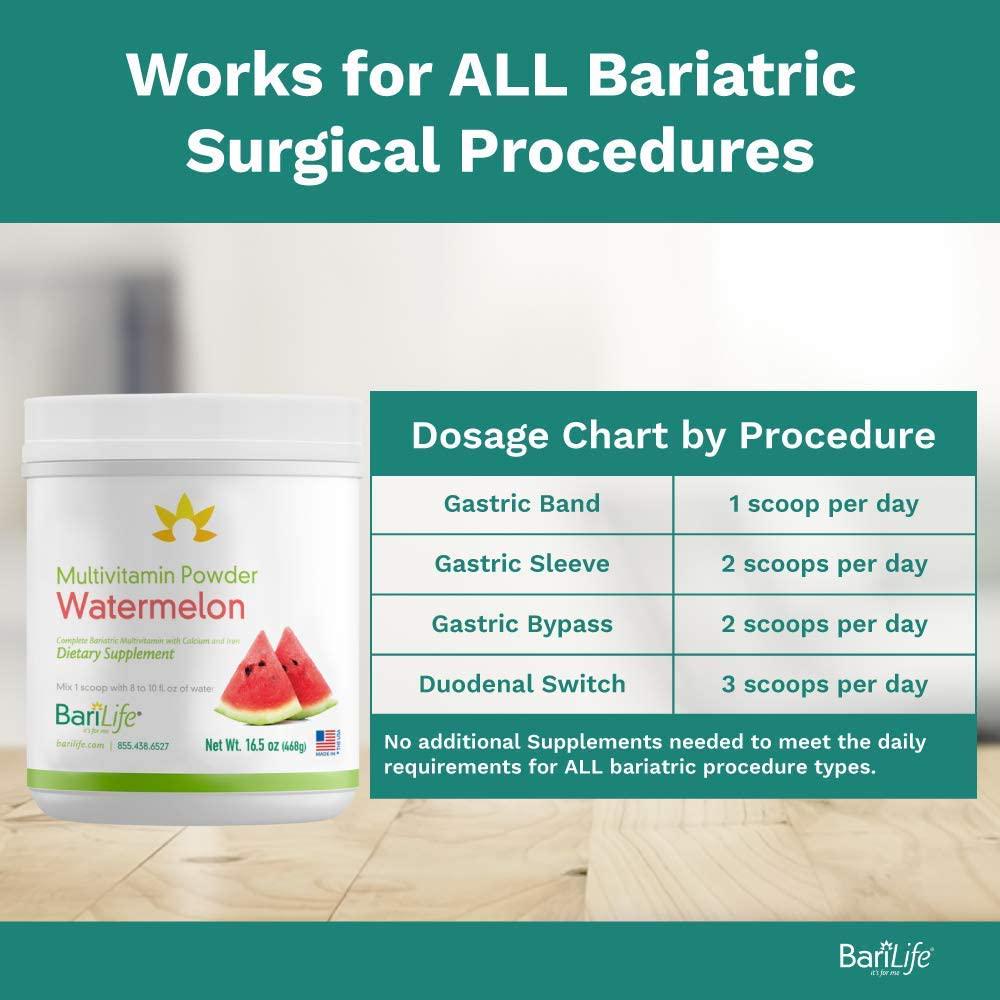 Bari Life Complete Bariatric Multivitamin Powder w/Calcium Citrate and Iron (Watermelon, 60)