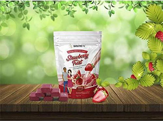 BariatricPal Sugar-Free Calcium Citrate Soft Chews 500mg with Probiotics - Strawberry Twist (90 Count)