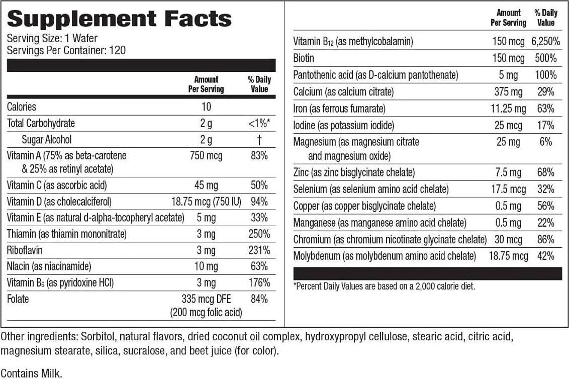 Bariatric Choice - All-in-One Bariatric MultiVitamin - Designed for Post Bariatric Surgery - Chewable Vitamin Supplements with 375 mg Calcium Citrate - Very Berry - 120 ct