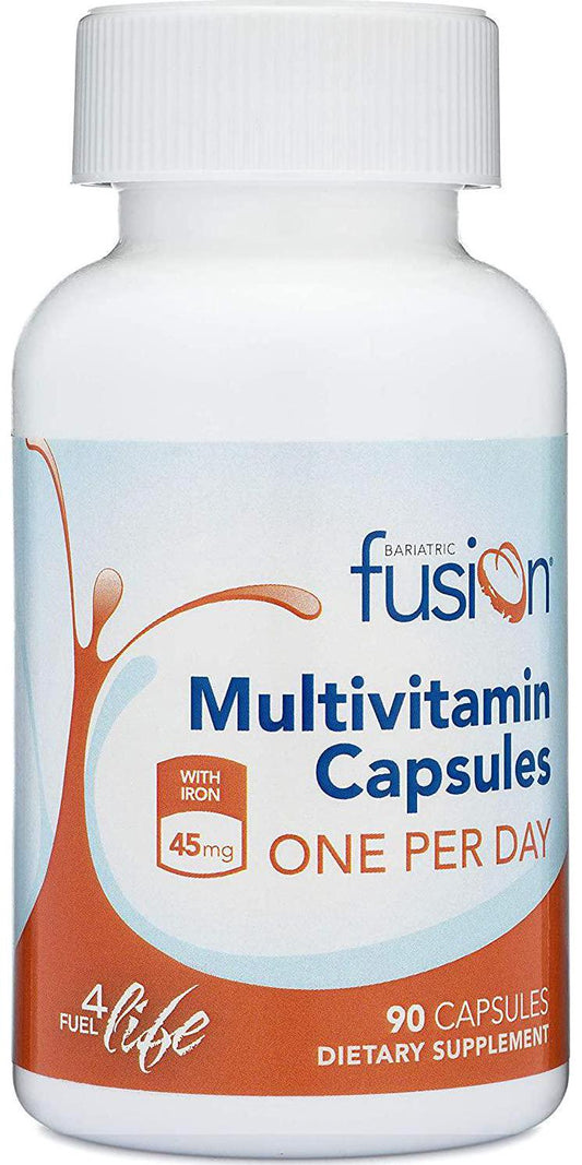 Bariatric Fusion Bariatric Multivitamin ONE per Day Capsule with 45mg of Iron for Post Bariatric Surgery Patients Including Gastric Bypass and Sleeve Gastrectomy, 90 Count, 3 Month Supply