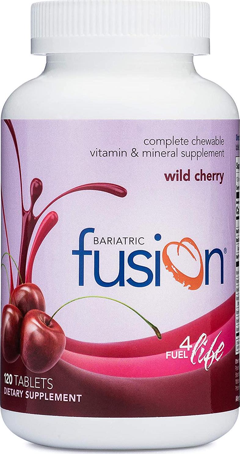 Bariatric Fusion Complete Chewable Multivitamin and Mineral Supplement Wild Cherry 120 Tablets for Gastric Bypass and Sleeve Gastrectomy