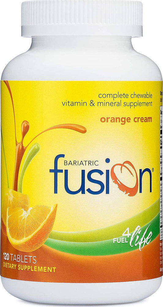 Bariatric Fusion Complete Chewable Multivitamin and Mineral Supplement Orange Cream 120 Tablets for Gastric Bypass and Sleeve Gastrectomy