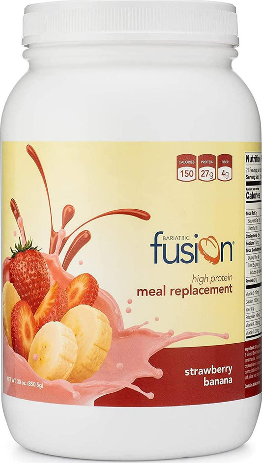 Bariatric Fusion Meal Replacement Protein 21 Serving Tub Strawberry Banana for Bariatric Surgery Patients Including Gastric Bypass and Sleeve Gastrectomy
