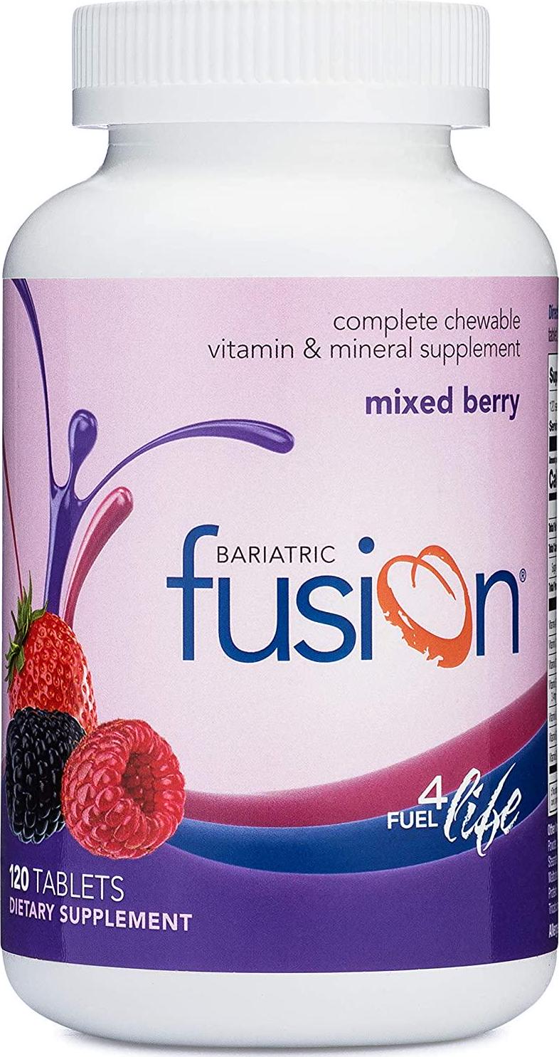 Bariatric Fusion Mixed Berry Complete Chewable Bariatric Multivitamin For Bariatric Surgery Patients Including Gastric Bypass and Sleeve Gastrectomy, 120 Tablets