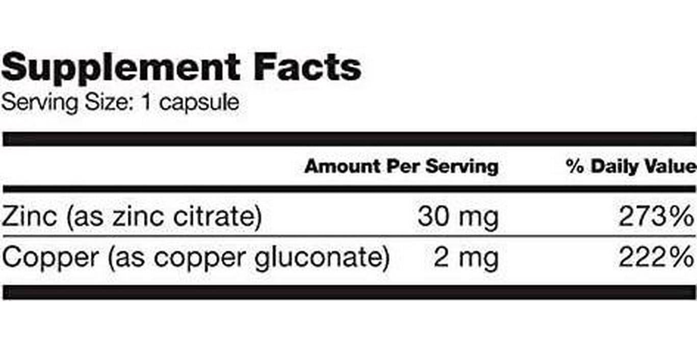 Bariatric Fusion Zinc Plus Copper for Bariatric Surgery Patients Including Gastric Bypass and Sleeve Gastrectomy, 90 Count, Easy to Swallow Capsule