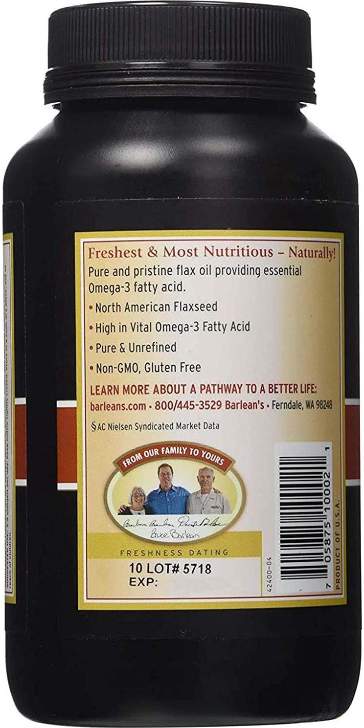 Barlean's Fresh Flaxseed Oil Softgels from Cold Pressed Flax Seeds - 1650mg ALA Omega 3 Fatty Acids for Improving Heart Health - Non GMO, Gluten Free - 250 Softgels