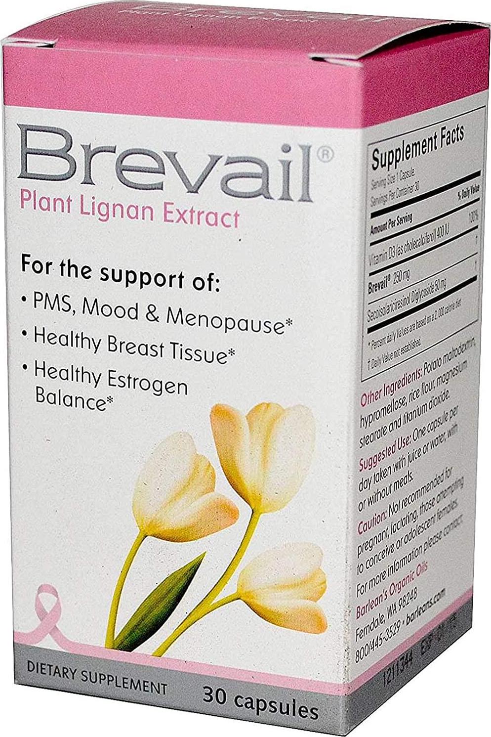 Barleans Brevail Plant Lignan Extract 30 Capsules - Dietary Supplement
