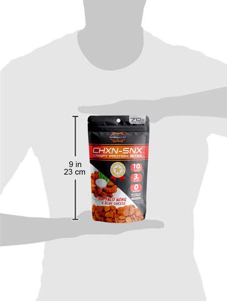 Barn Dad Nutrition CHXNSNX Crispy Protein Bites -Buffalo Wing Blue Cheese with 7 Serving 70 Grams of Protein Per Bag, 6.16 Oz