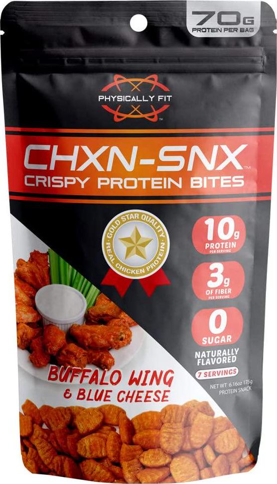 Barn Dad Nutrition CHXNSNX Crispy Protein Bites -Buffalo Wing Blue Cheese with 7 Serving 70 Grams of Protein Per Bag, 6.16 Oz