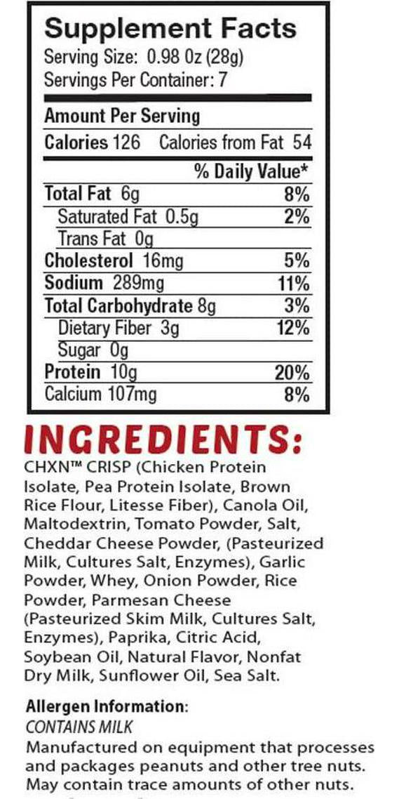 Barn Dad Nutrition, Crispy Protein Bites Pizza Flavor 7 Servings 70 Grams of Protein Per Bag, 6.9 Ounce