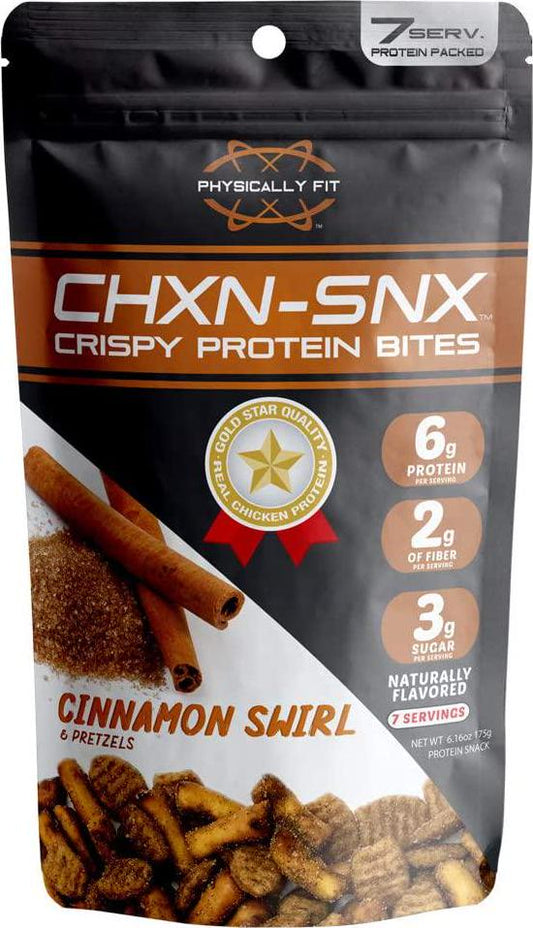 Barn Dad Nutrition CHXNSNX Crispy Protein Bites Cinnamon Swirl with Pretzel Pieces 7 Servings 42 Grams of Protein Per Bag, Tan, 6.16 Ounce