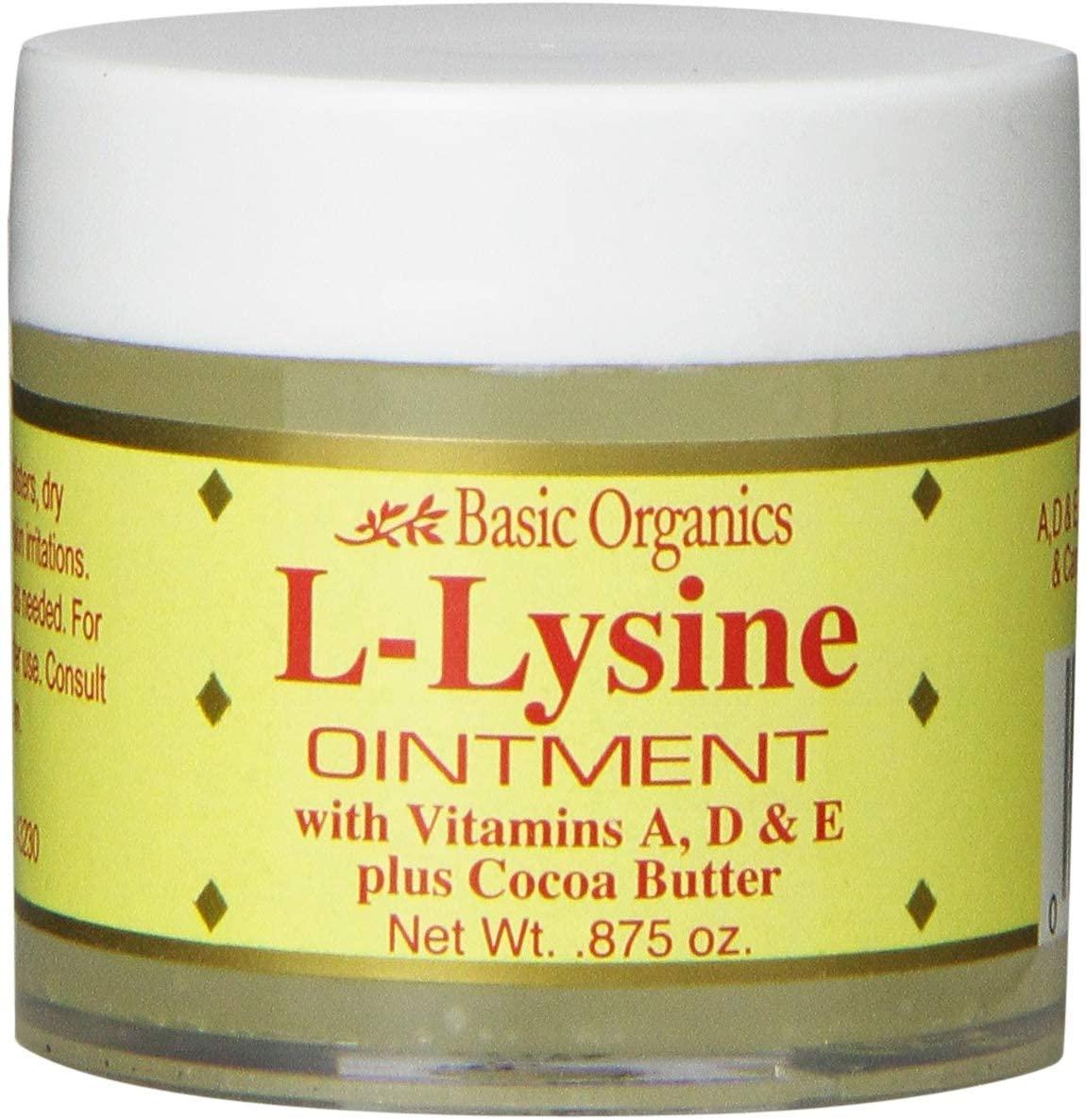 Basic Organics L-Lysine Lip Ointment, 0.875 oz