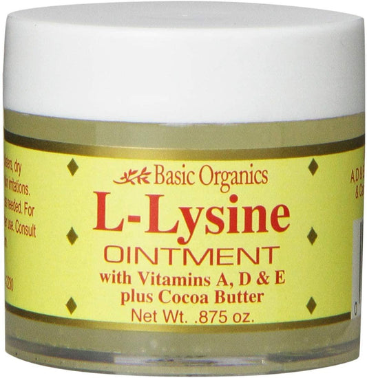 Basic Organics L-Lysine Lip Ointment, 0.875 oz
