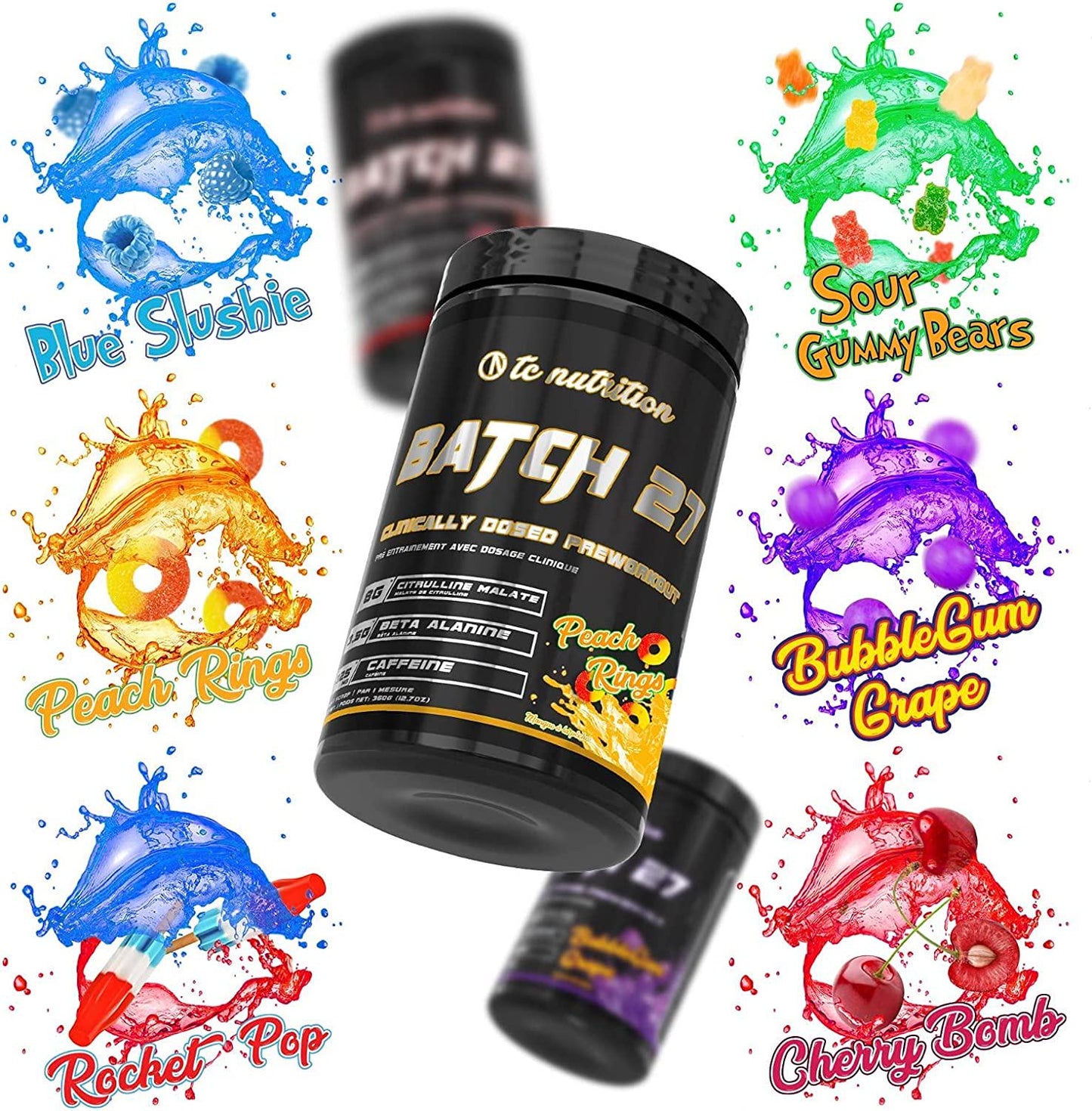 Batch 27 Pre Workout Powder - Instant Strength, Energy, and Intense Focus - Nitric Oxide Booster and Powerful Pre Workout for Men and Women w/ 8g Citrulline, 3.5g Beta Alanine More 20sv Bubblegum Grape