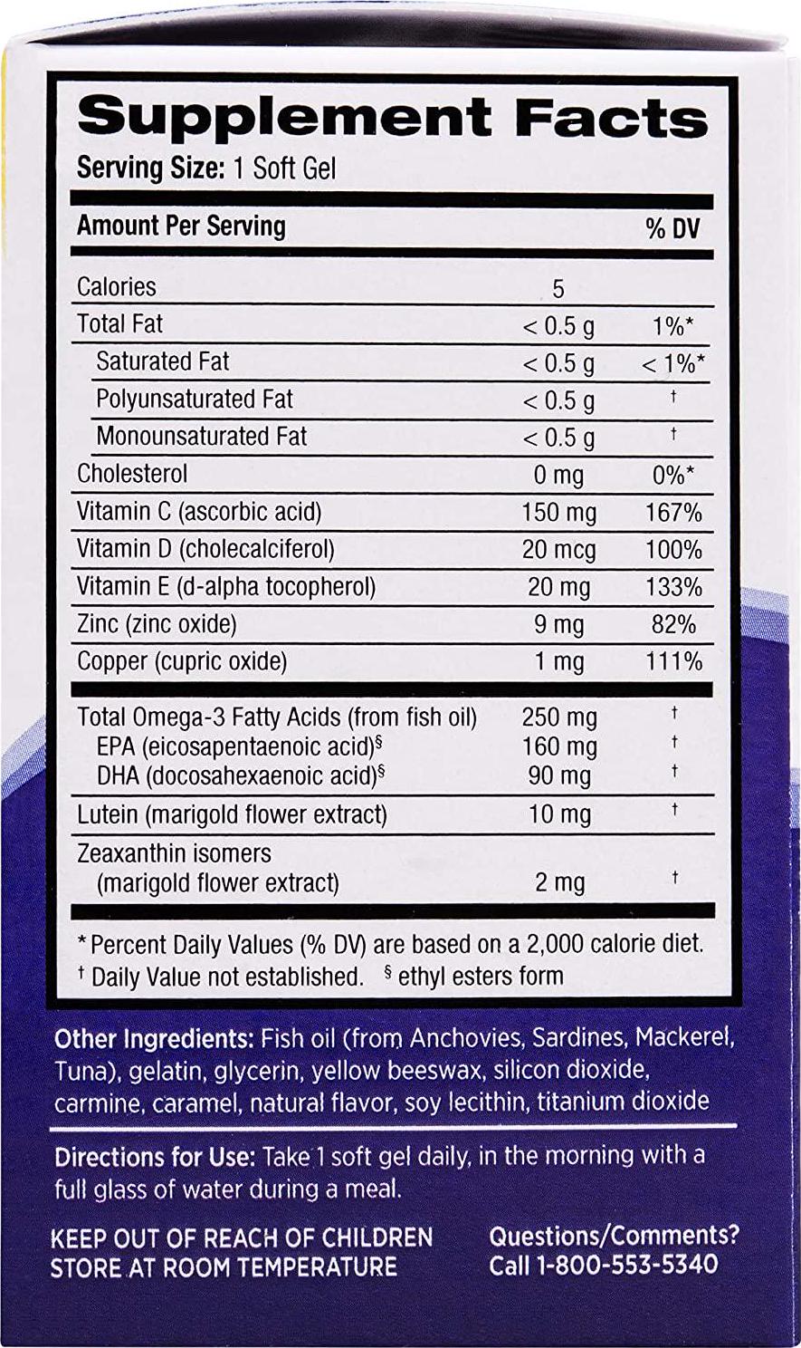 Bausch + Lomb Ocuvite Eye Performance Formula Soft Gels, 30 Count