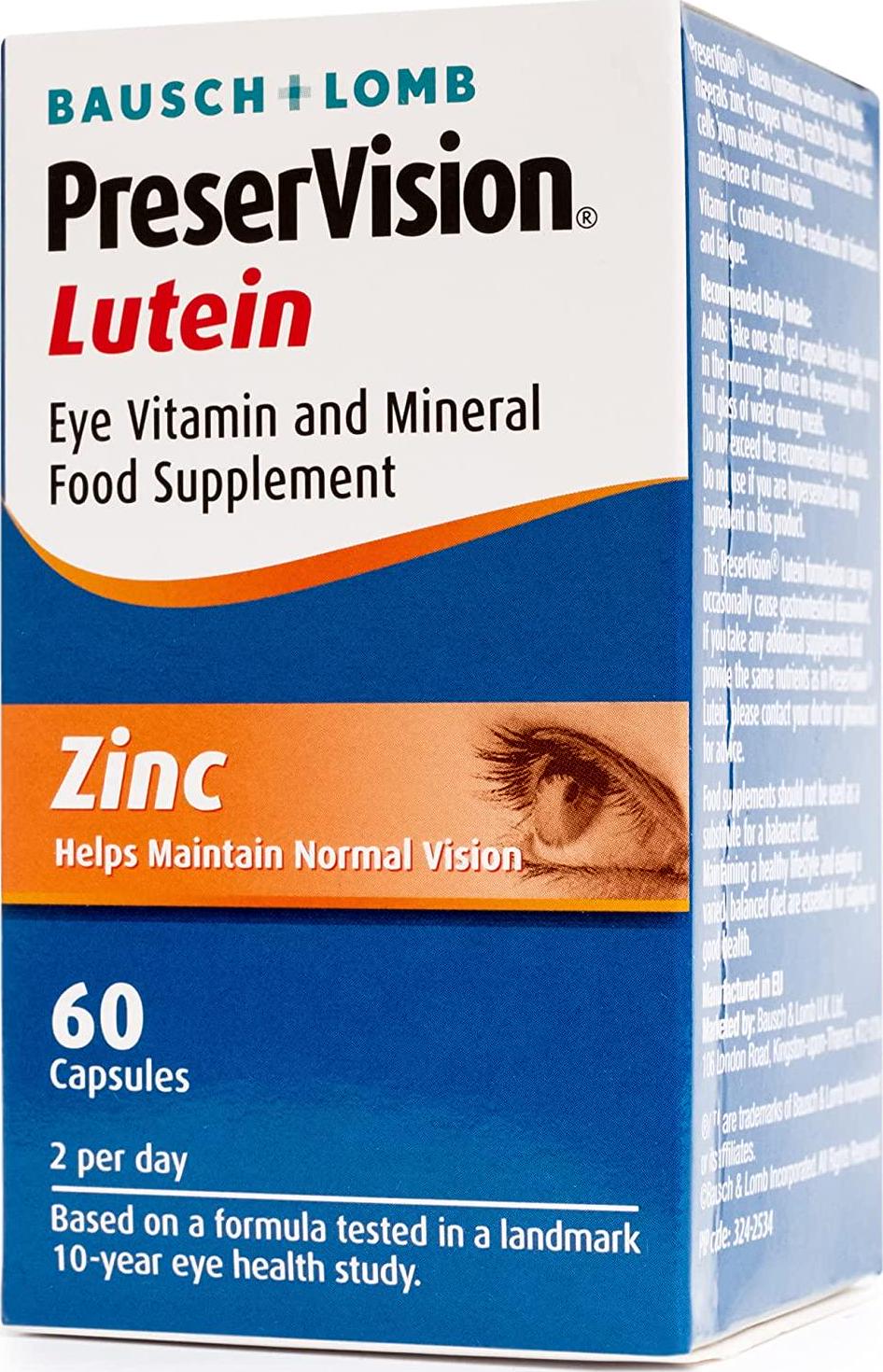 Bausch + Lomb Preservision Lutein Soft Gel, 60 Capsules