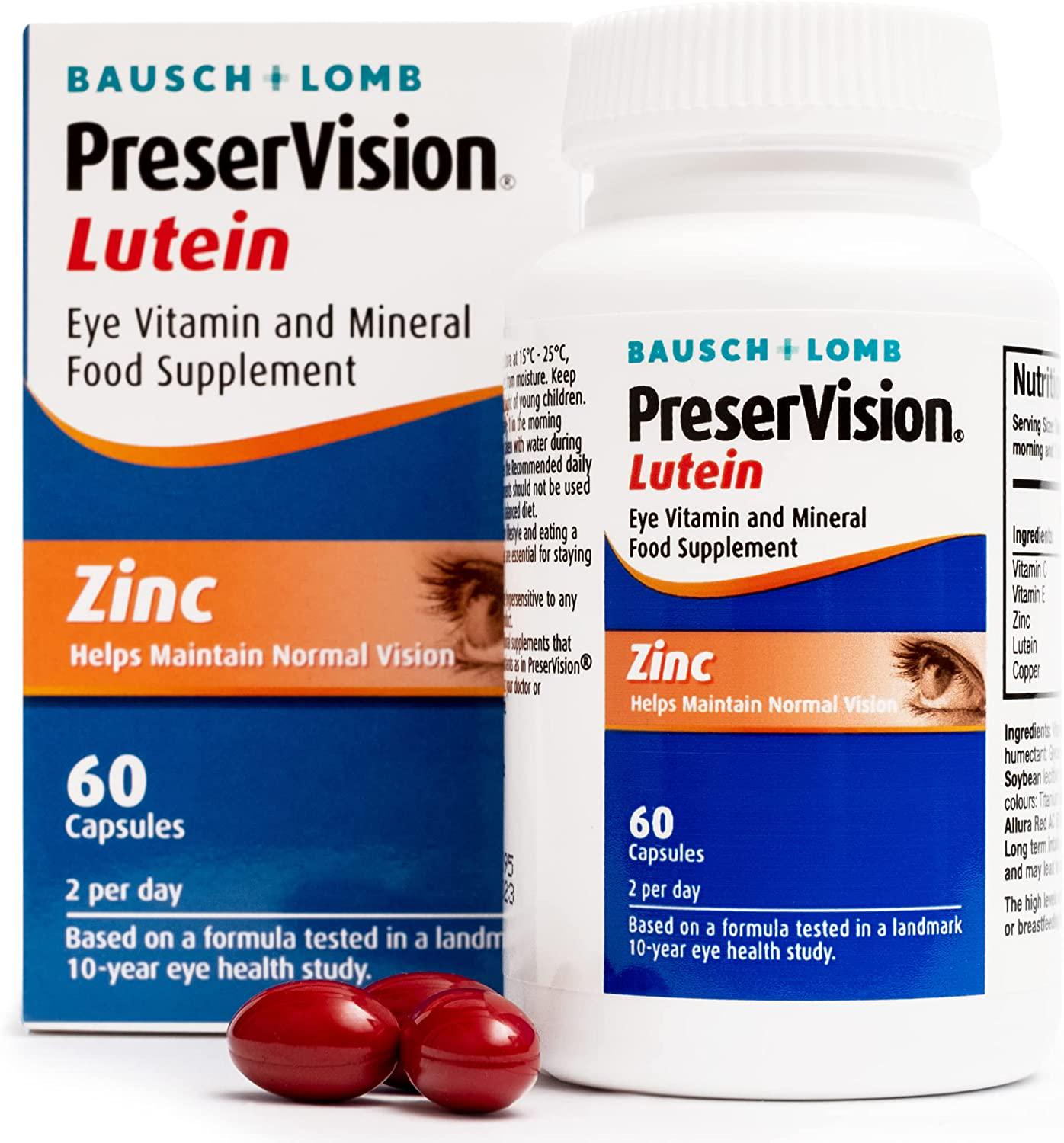 Bausch + Lomb Preservision Lutein Soft Gel, 60 Capsules