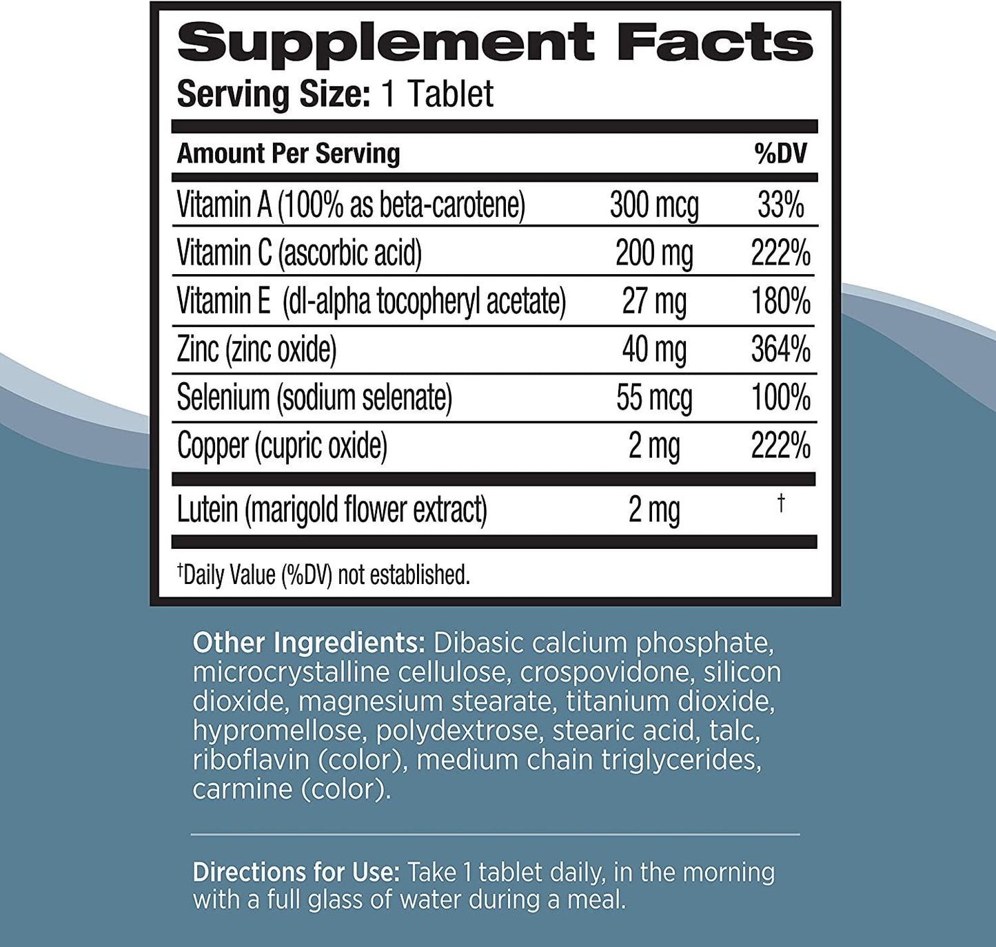 Bausch and Lomb Ocuvite Vitamin and Mineral Supplement Tablets with Lutein, 120-Count Bottles (Pack of 2)