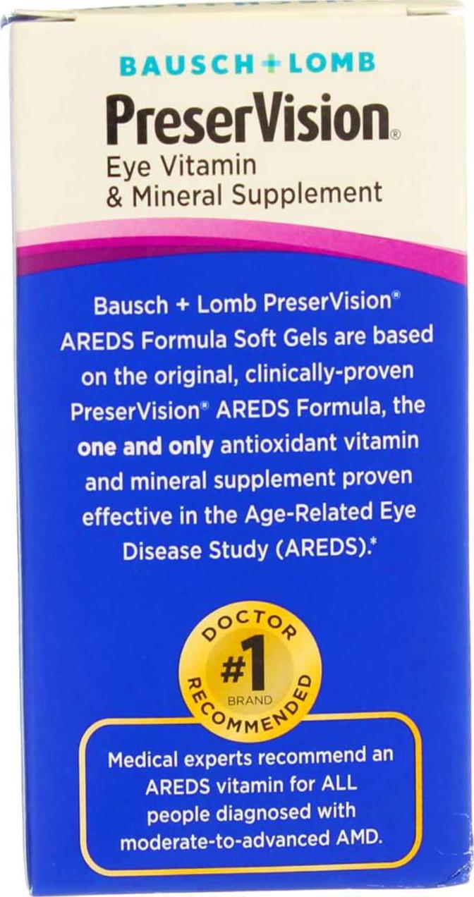 Bausch and Lomb Preservision Areds 120 Soft Gels (Pack of 4)