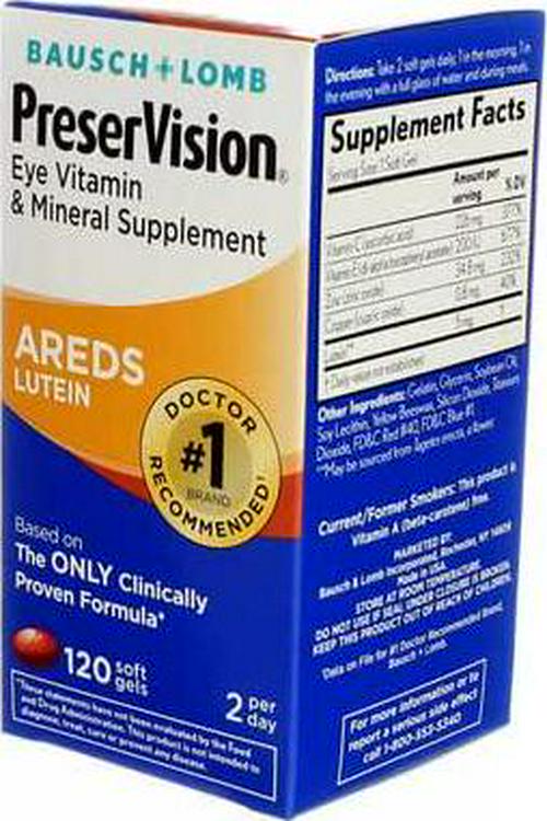 Bausch and Lomb Preservision Areds 120 Soft Gels (Pack of 4)