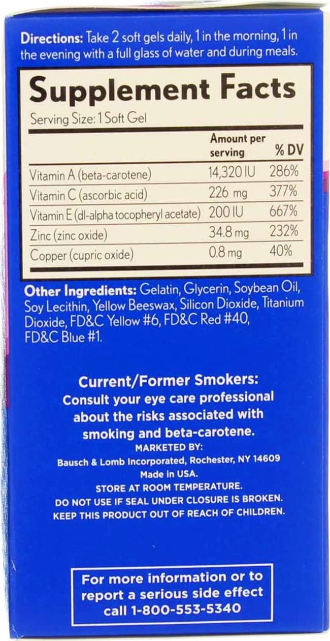 Bausch and Lomb Preservision Areds 120 Soft Gels (Pack of 4)