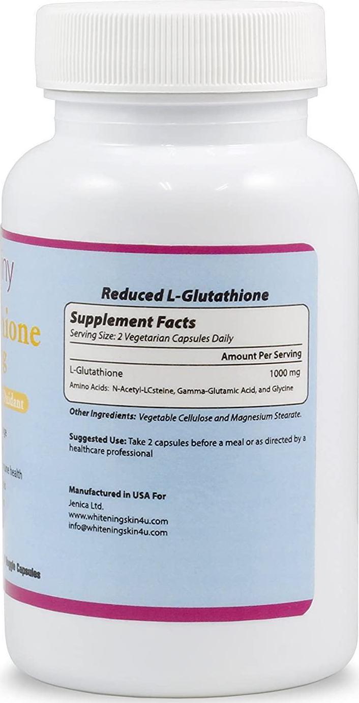 BeShiny L Glutathione Skin Lightening Brightening Pills 1000 mg Antioxidant Anti Aging to Support Liver Health and Detox Help Immune and Brain Function Reduce Free Radical Damage Vegan 60 Capsules