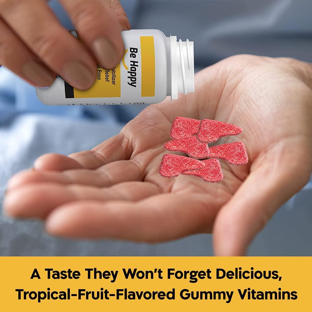 Be Happy Saffron Supplements for Adults Stress-Relief, Focus Gummies with Saffron Extract, Vitamin D, and Vitamin B12 Great-Tasting, Sugar-Free Mood Support Supplement by Naveh Pharma, 60 Ct.