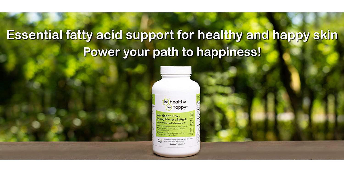 Be Healthy! Be Happy! Skin Health Pro - Skin Revitalizing Evening Primrose Softgels Superior Skin Health Supplement