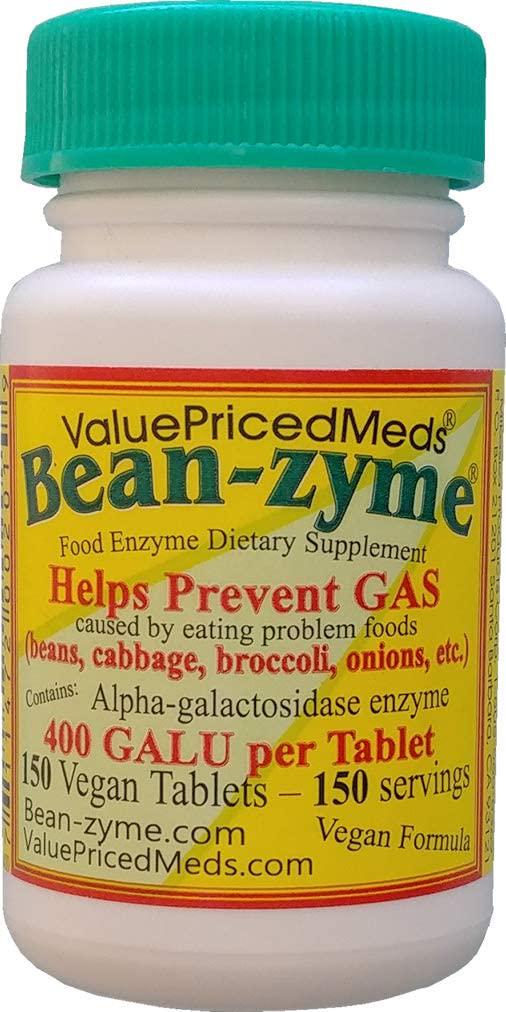 Bean- zyme 150count is 400 GALU per Tablet