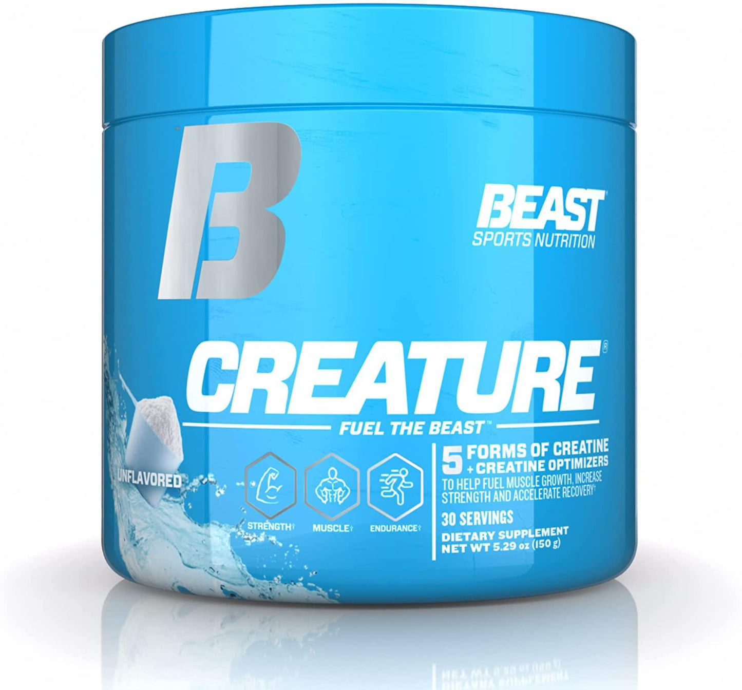 Beast Sports Nutrition Creature, Unflavored - 30 Servings - 5 Forms of Creatine + Creatine Optimizers - Improve Strength, Muscle Tone, Endurance, Recovery and Energy Production