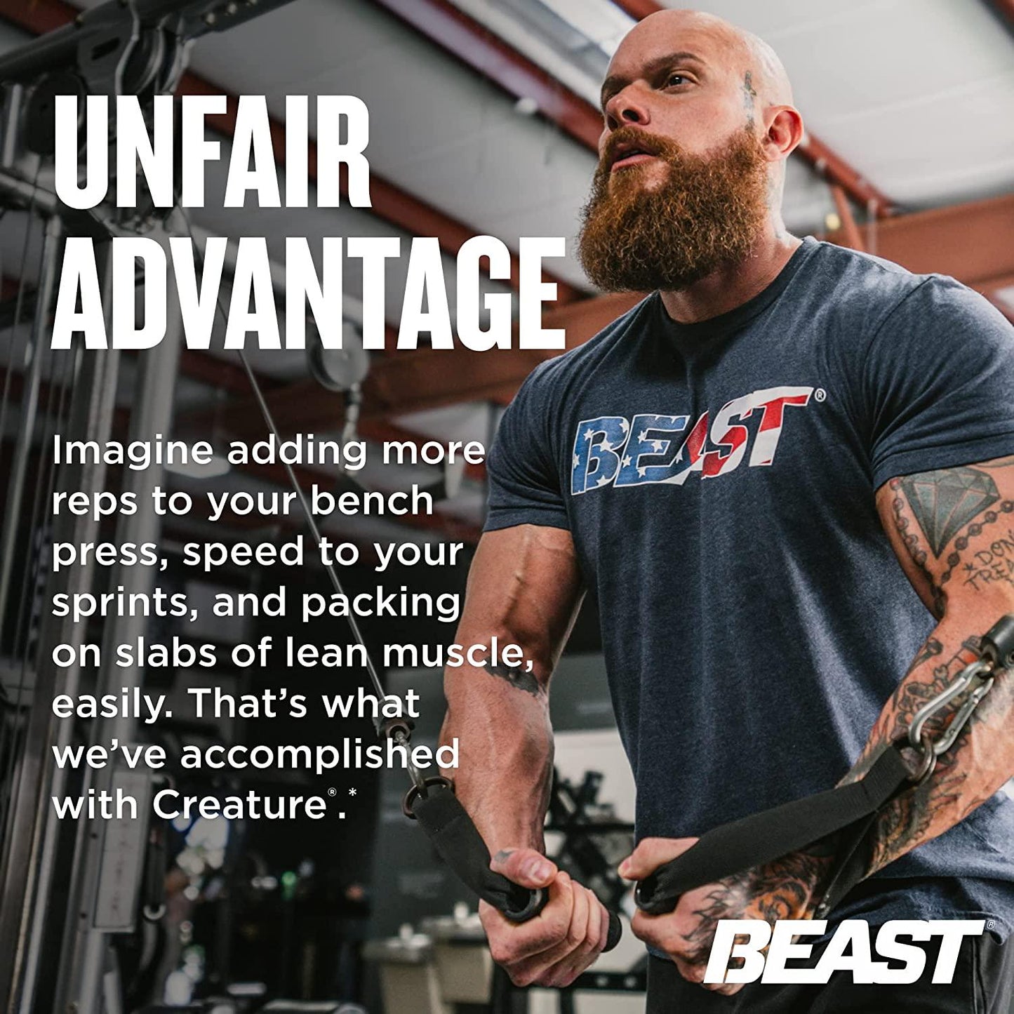 Beast Sports Nutrition Creature, Unflavored - 30 Servings - 5 Forms of Creatine + Creatine Optimizers - Improve Strength, Muscle Tone, Endurance, Recovery and Energy Production