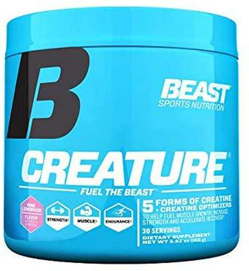 Beast Sports Nutrition – Creature Creatine Complex – Fuel Muscle Growth – Optimize Muscle Strength – Enhance Endurance – Increase Recovery Time – Five Forms of Creatine – Pink Lemonade 30 Servings