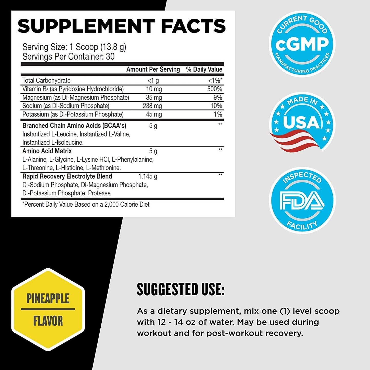 Beast Sports Nutrition, Aminolytes, Advanced Amino Matrix, Pineapple 30 Servings