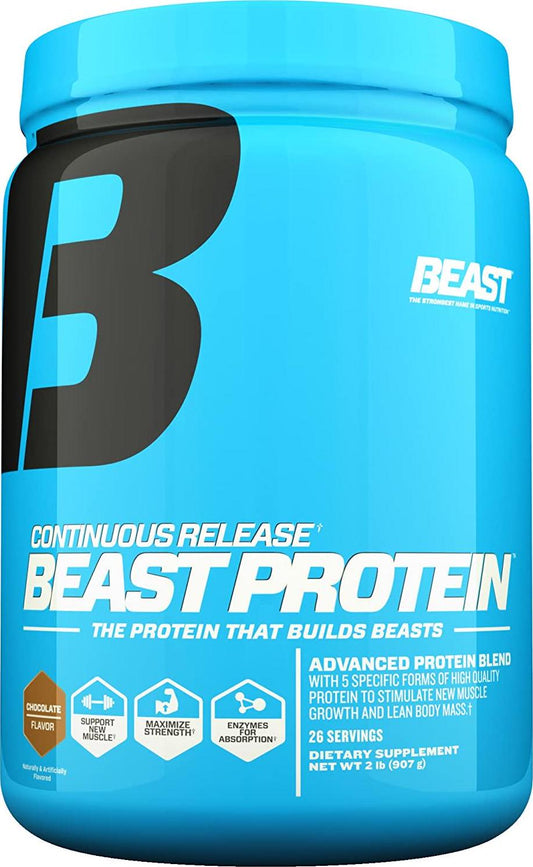 Beast Sports Nutrition, Continuous Release Protein, Chocolate, 2 Pound